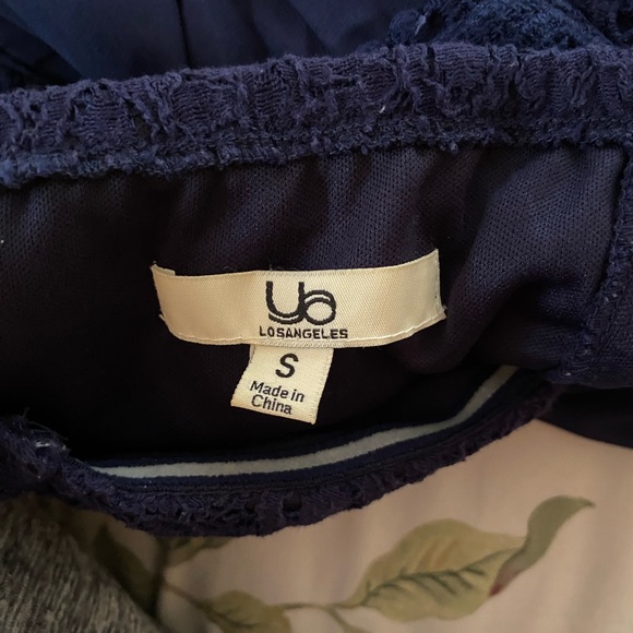 Ya Los Angeles Strapless Maxi Silk Blend Dress Navy Blue Size Small - Picture 7 of 9